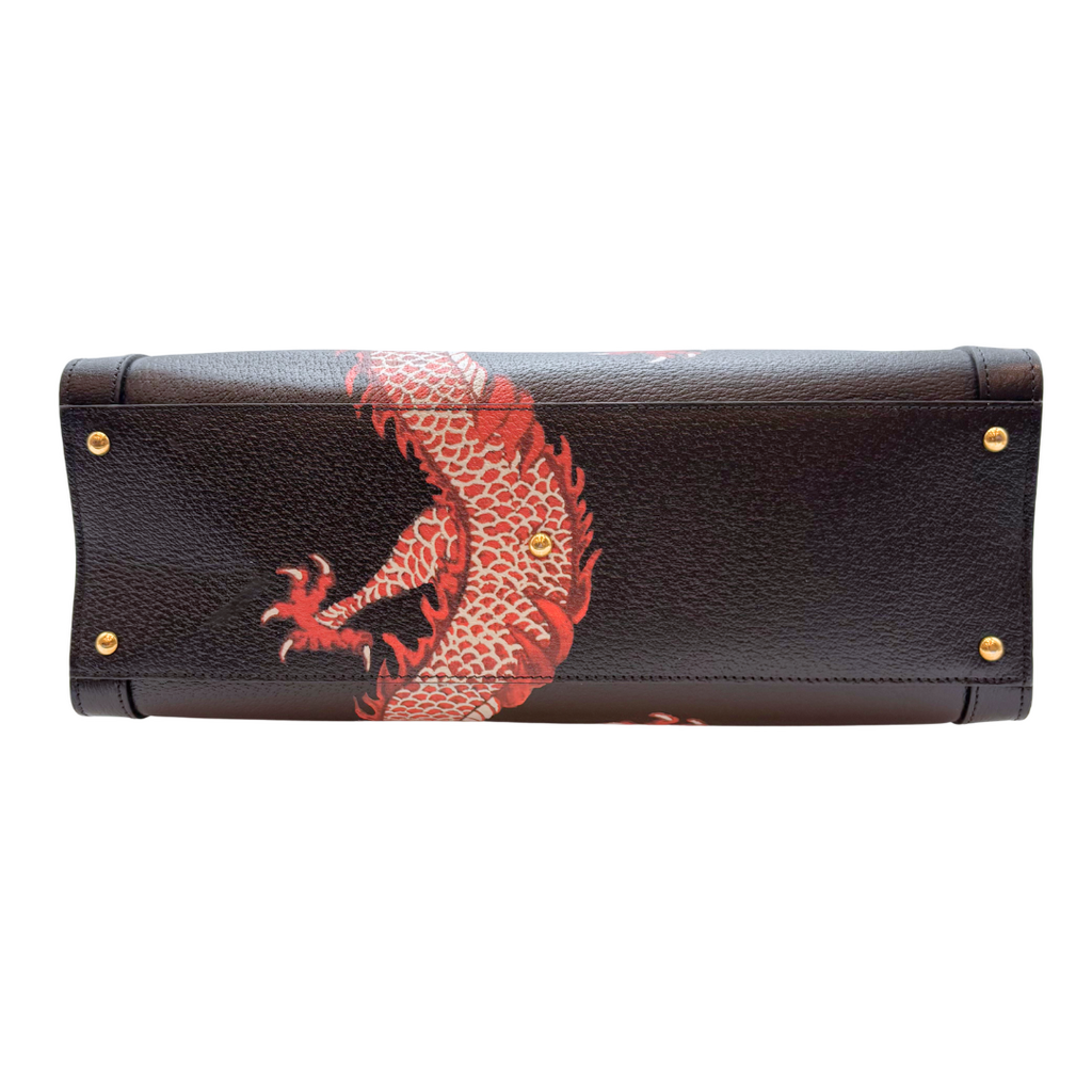 Gucci Black Dragon Painted Diana Bag