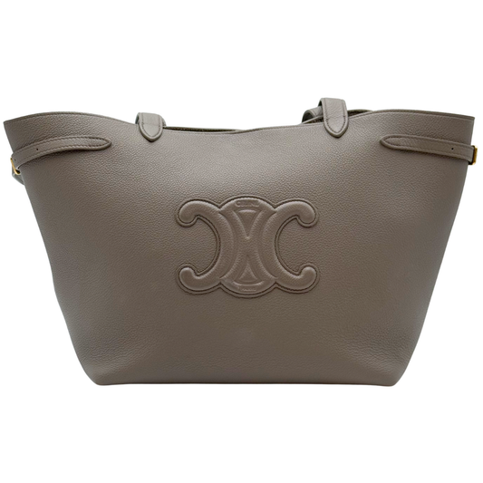 Celine Gray Leather Triomphe Tote