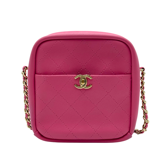Chanel Pink Quilted Camera Bag