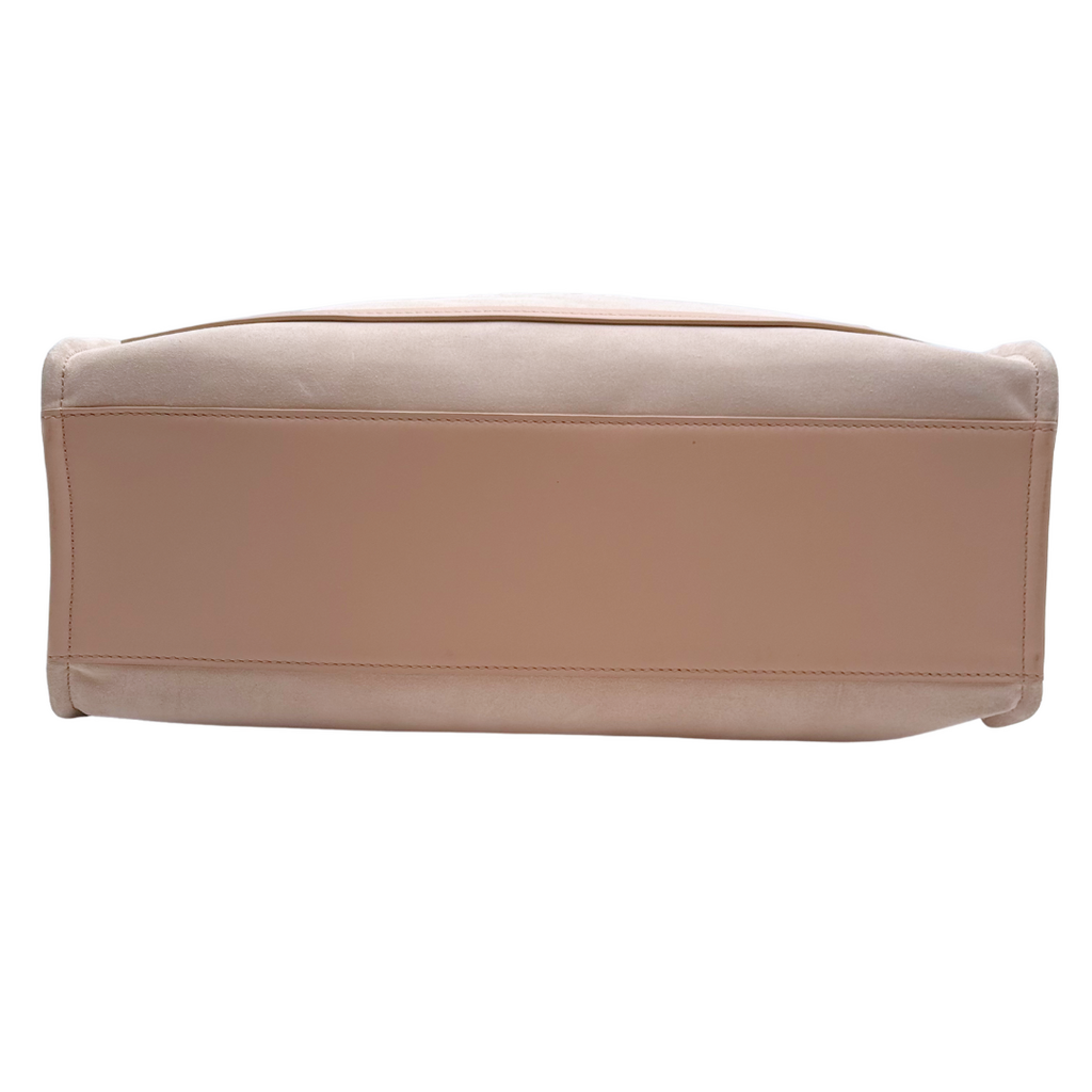 Balmain Pink Suede & Leather Logo Tote