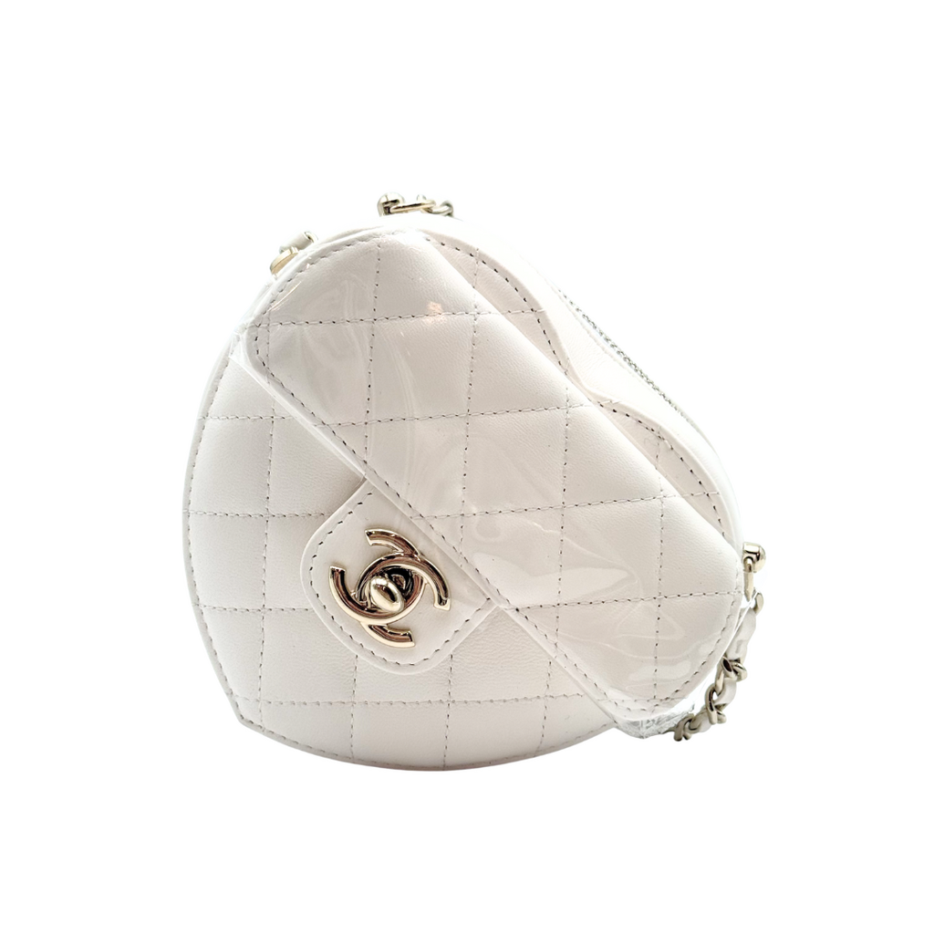 Chanel White Mini Heart Bag