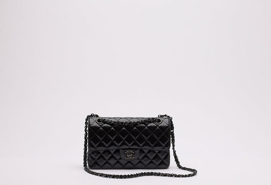 Chanel Glazed Calfskin So Black Small