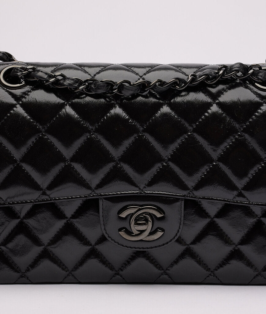 Chanel Glazed Calfskin So Black Small
