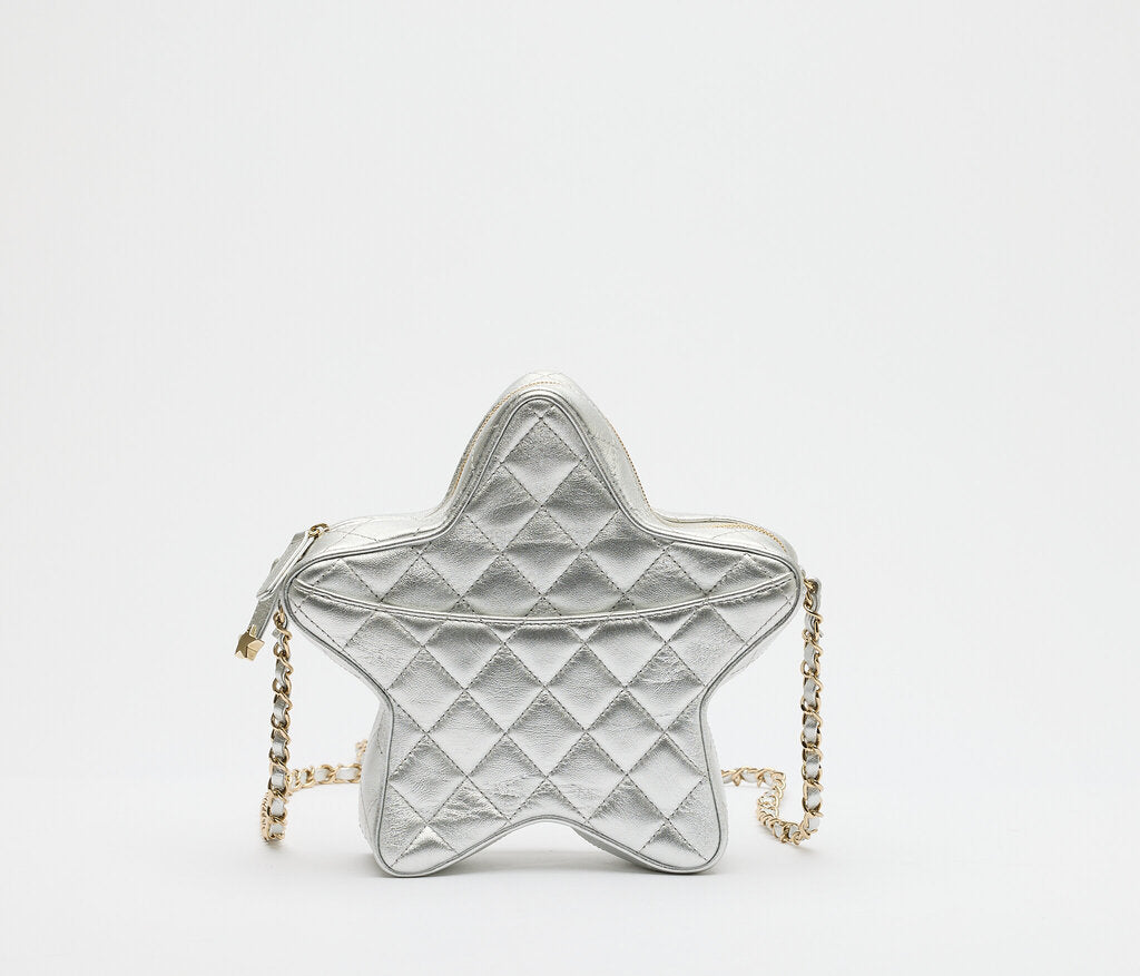 Chanel Silver Walk Of Fame Quilted Star Bag