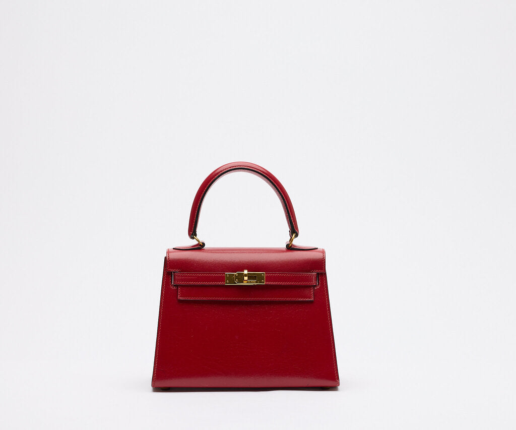 Hermès Kelly Red Box Calf Mini Gold HW (1989)