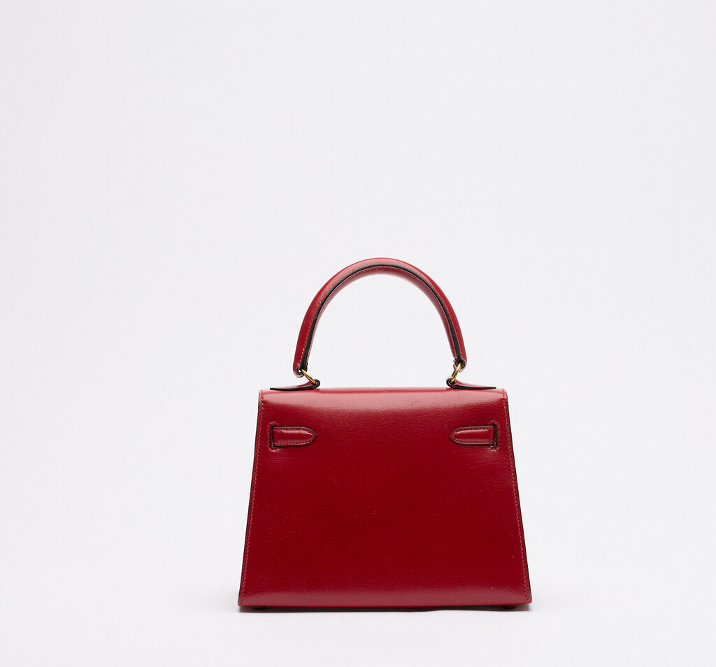 Hermès Kelly Red Box Calf Mini Gold HW (1989)