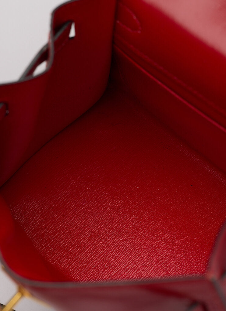 Hermès Kelly Red Box Calf Mini Gold HW (1989)