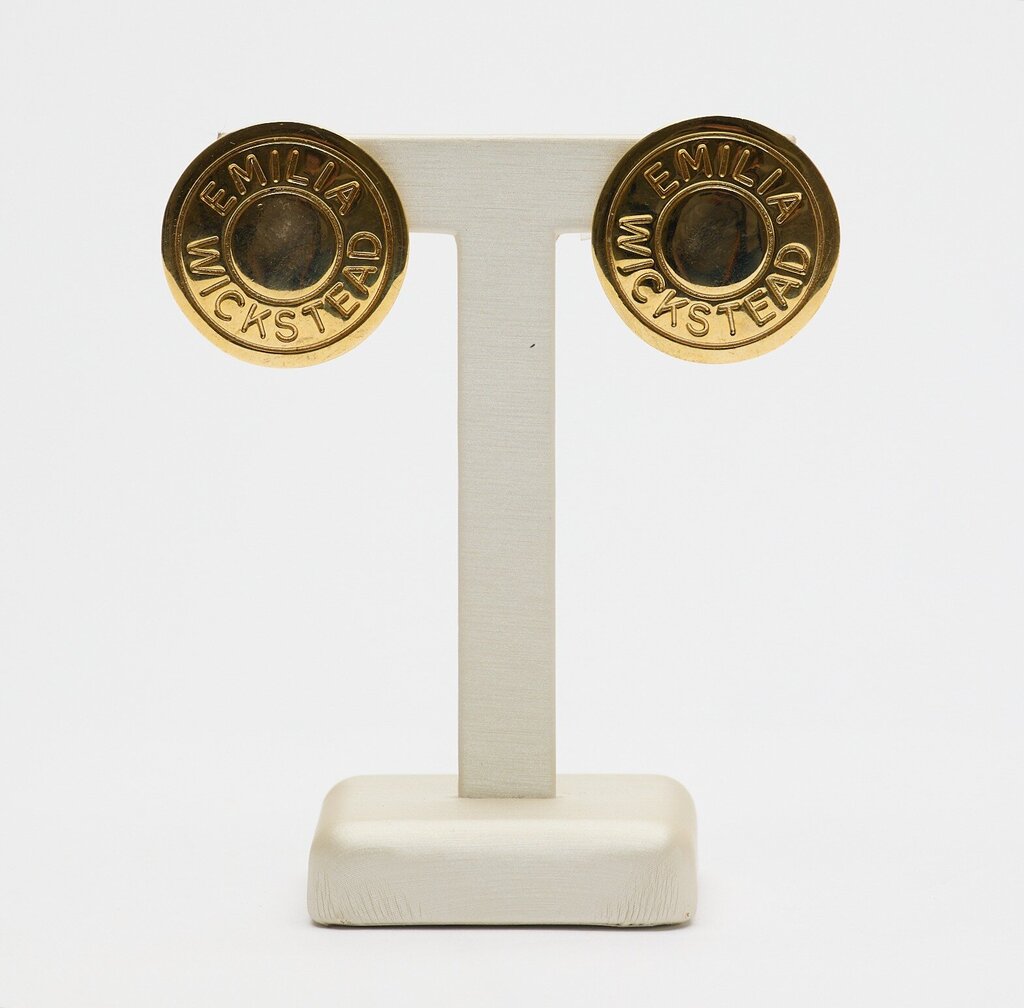 Emilia Wickstead Gold Circle Clip-On Earrings