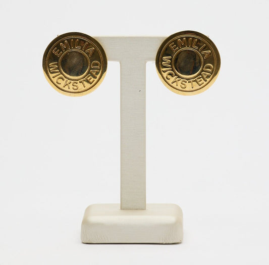 Emilia Wickstead Gold Circle Clip-On Earrings