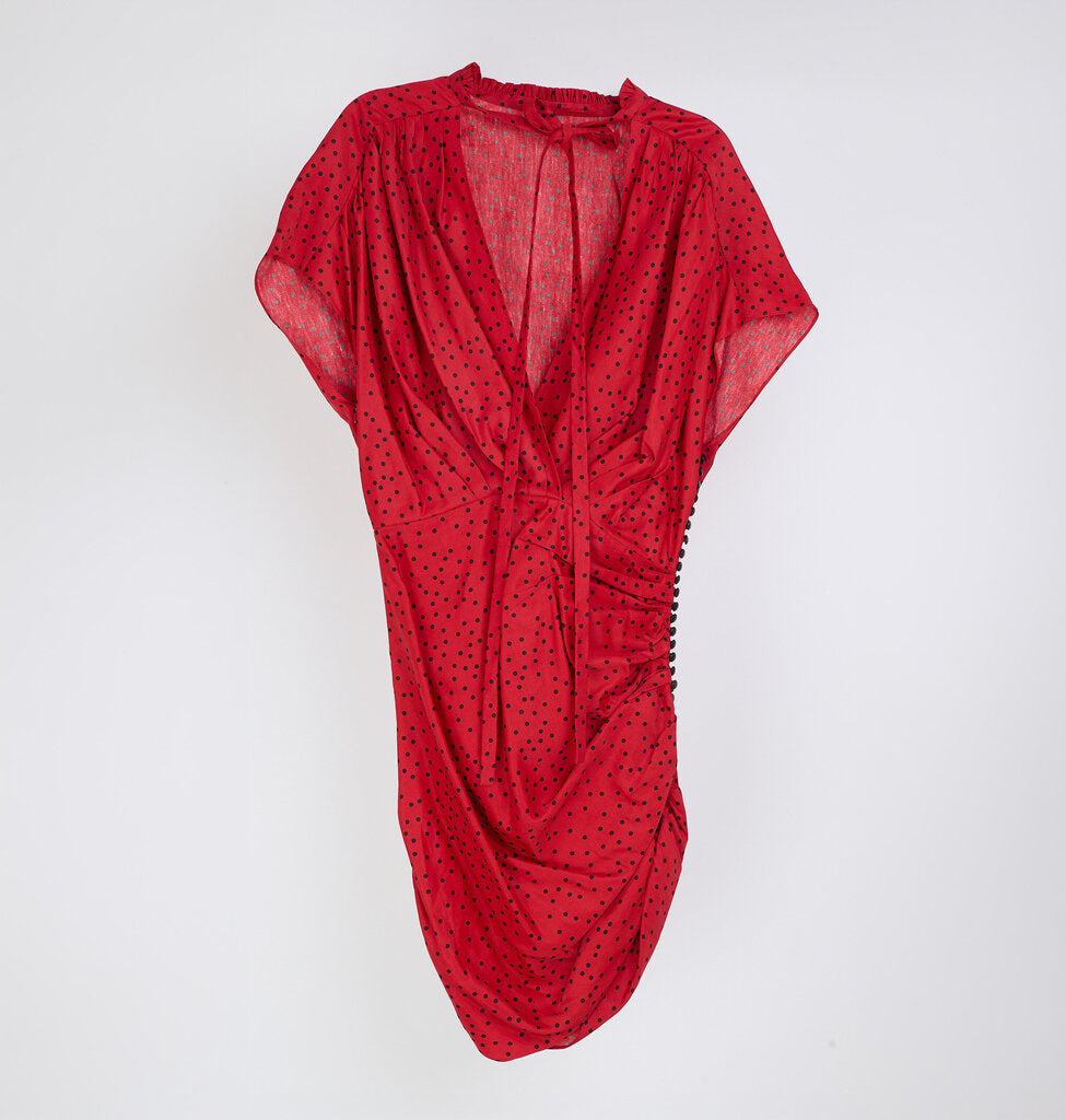 Magda Butrym Red & Black Polkadot Dress