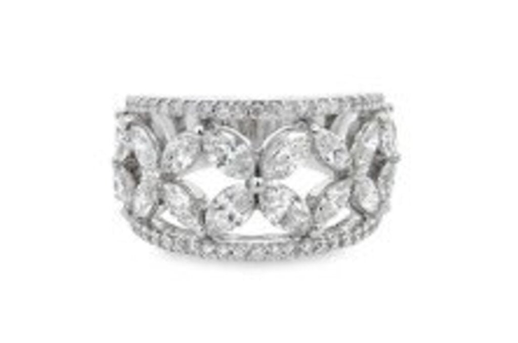 18kw Round Marquise Dia Ring