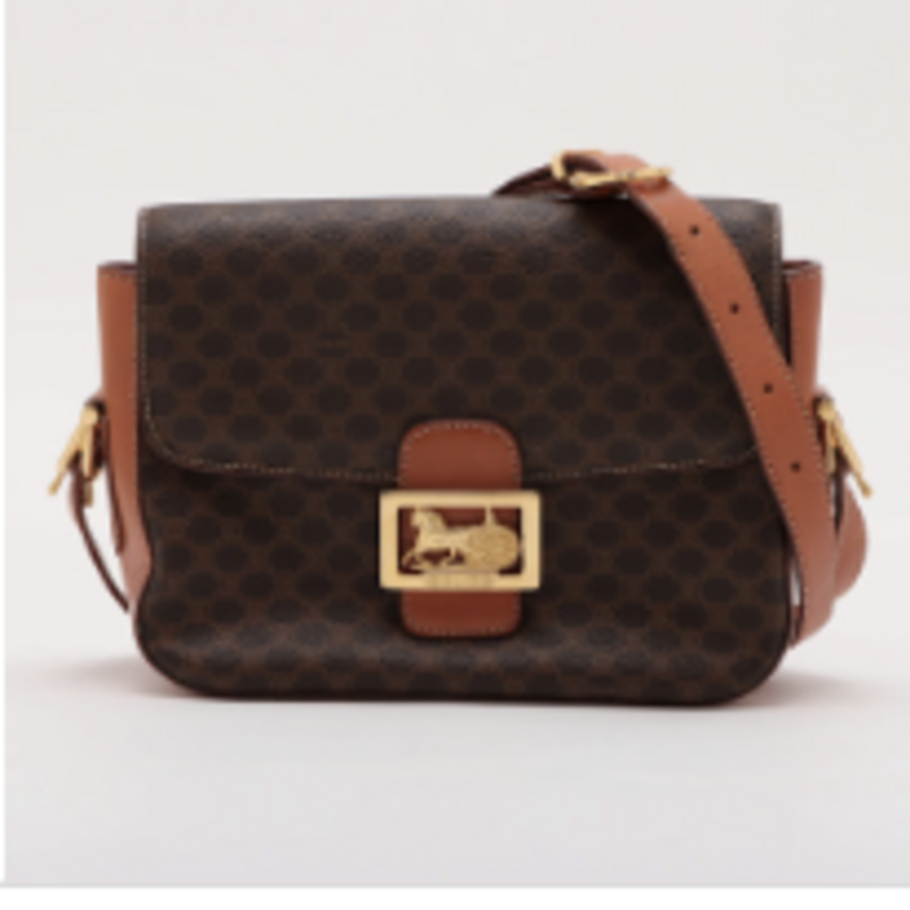 Brown Macadam Carriage Clasp Bag