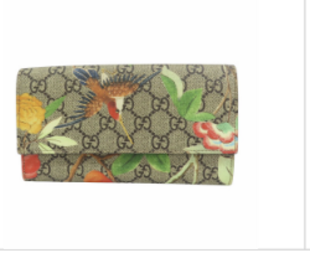 Mono Coated Canvas Floral Wallet