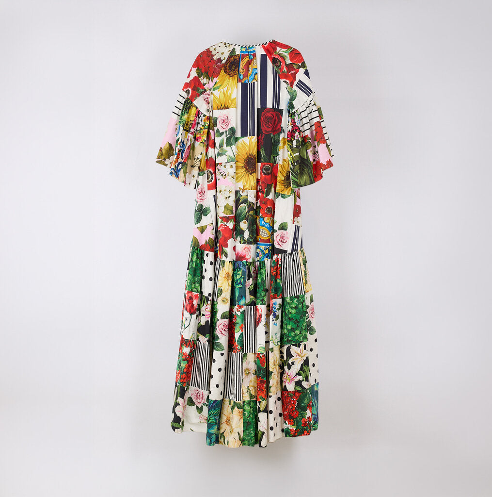 Dolce & Gabbana Multicolor Printed Cotton Maxi Kaftan
