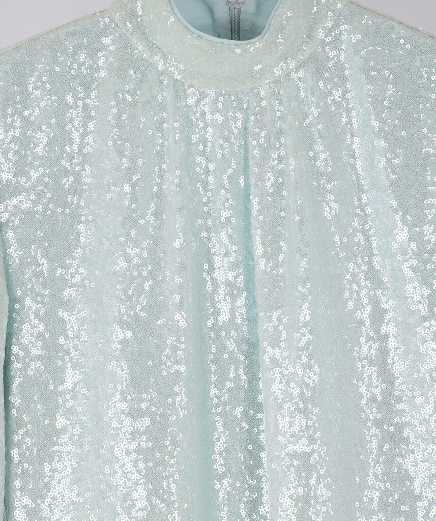 Pale Blue Sequin Maxi Dress