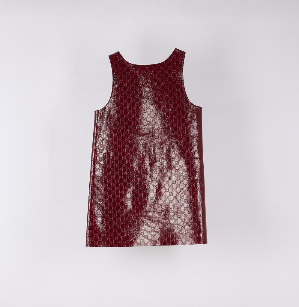 Gucci Pre-Fall 2025 Red Cow Leather Shift Dress