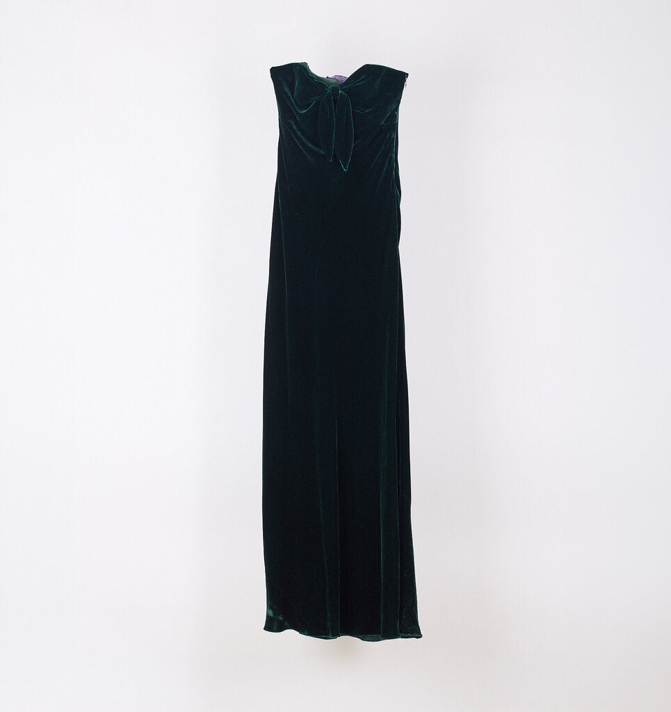 Ralph Lauren Purple Label Green Velvet Strapless Evening Dress