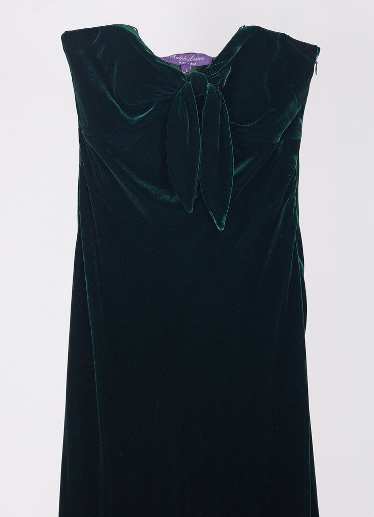 Ralph Lauren Purple Label Green Velvet Strapless Evening Dress
