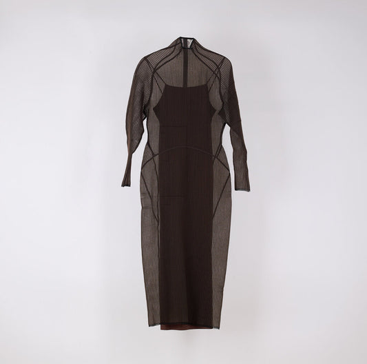 Alaia Brown Poly Silk Dress