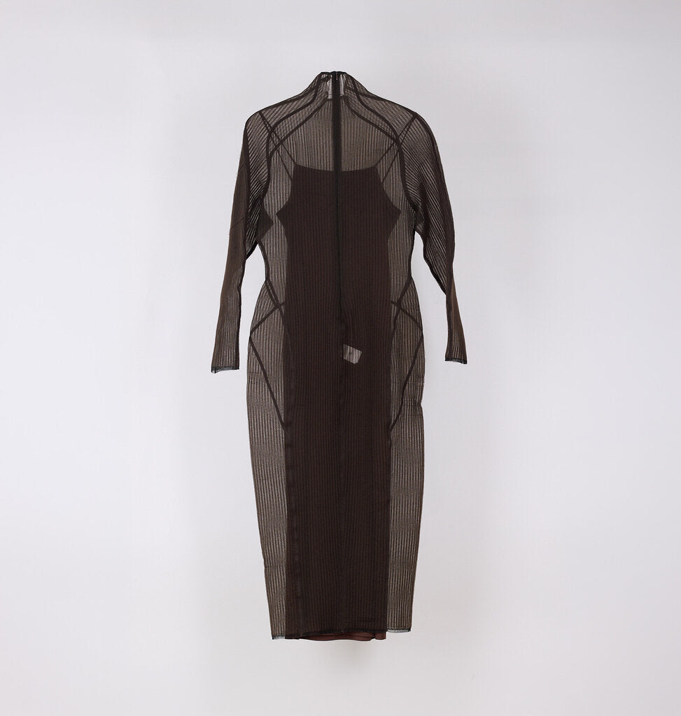 Alaia Brown Poly Silk Dress