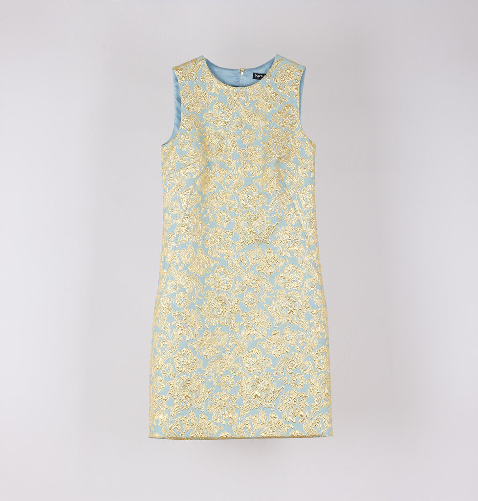 Dolce & Gabbana Blue & Gold Damask Dress Set