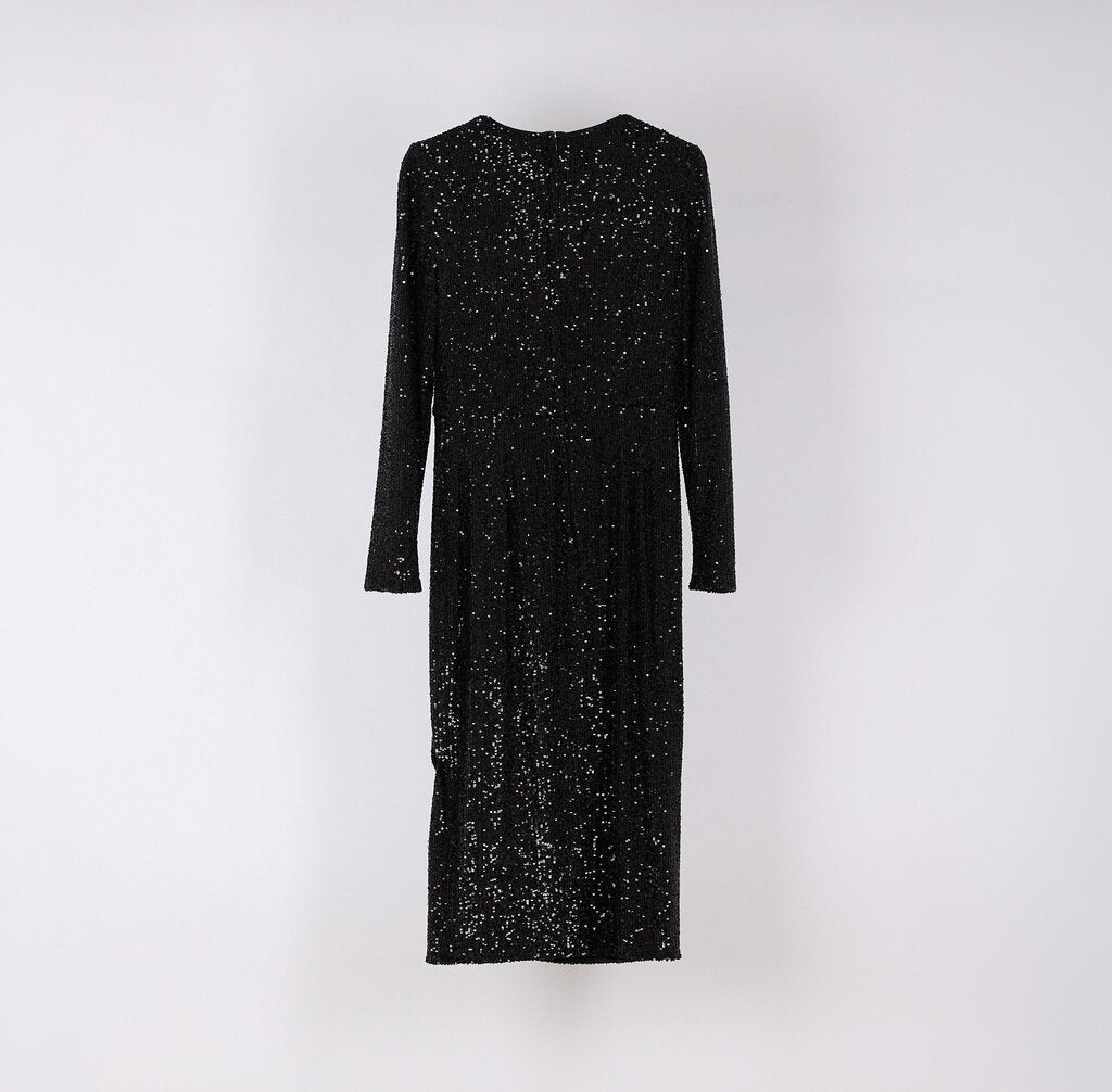 Dolce & Gabbana Black Sequin V-Neck Dress