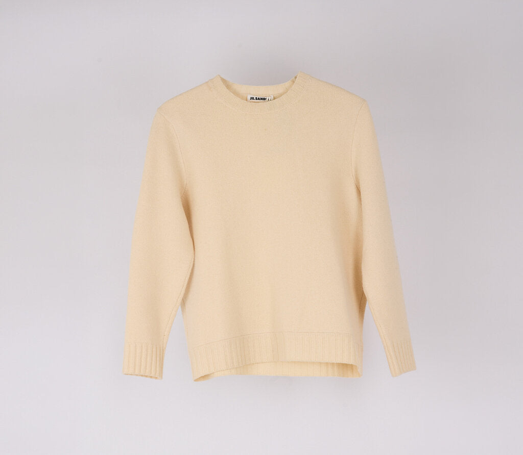 Jil Sander Cream Wool Sweater & Skirt Set
