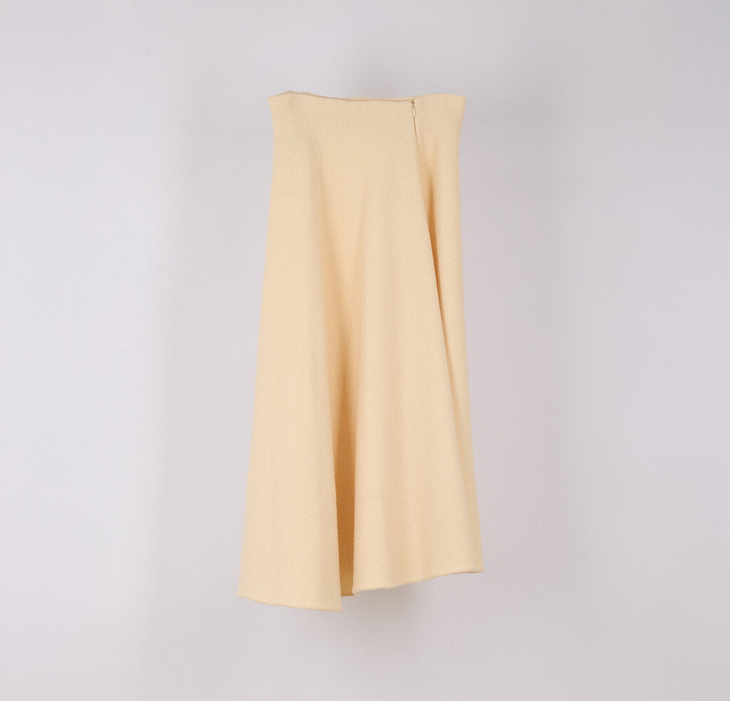 Jil Sander Cream Wool Sweater & Skirt Set