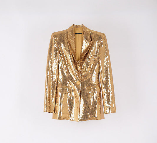 Alex Perry Gold Sequin Blazer & Pant Set