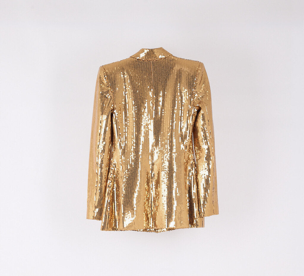 Alex Perry Gold Sequin Blazer & Pant Set