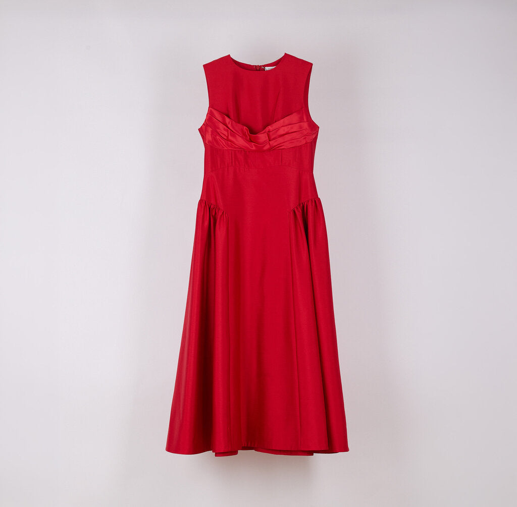 Rachel Gilbert Red Silk Blend Sawyer Dress