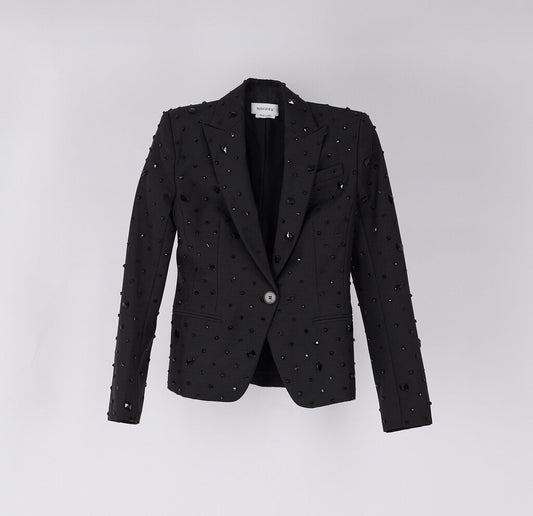 Alexander McQueen 2024 Wool & Mohair Jewel Blazer Pant Set