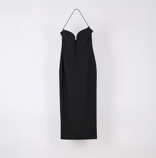 Givenchy 2021 Black Knit Wool Blend Midi Dress