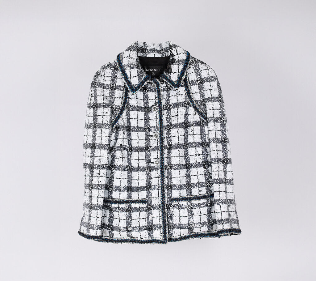Chanel 2017 Ground Control Collection Sequin Plaid Jacket