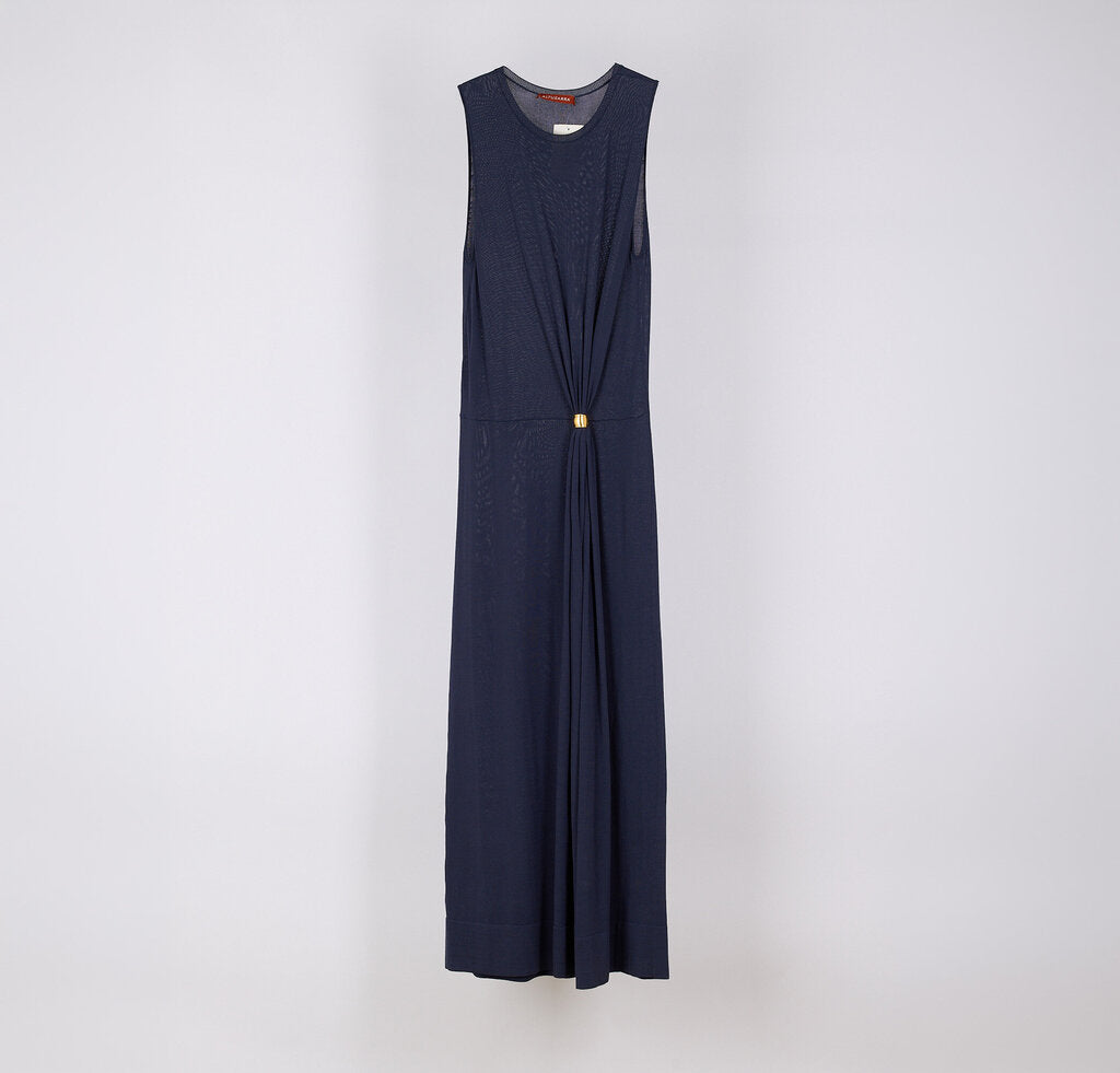 Altuzarra Navy Viscose Gold Detail Maxi Dress
