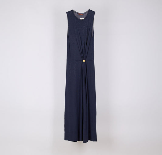 Altuzarra Navy Viscose Gold Detail Maxi Dress