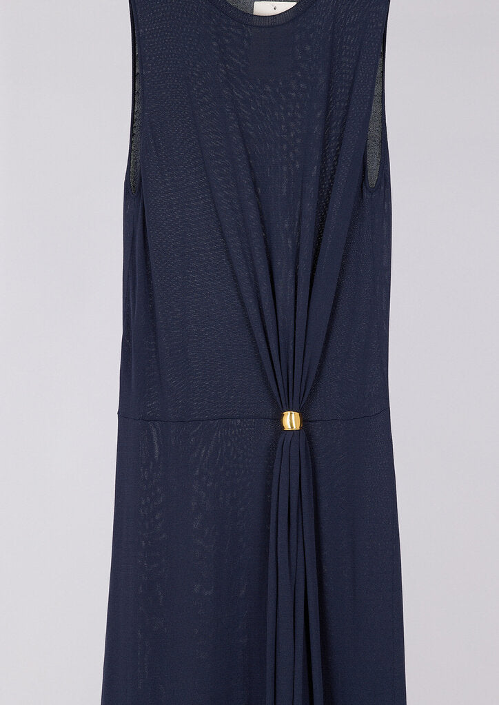 Altuzarra Navy Viscose Gold Detail Maxi Dress