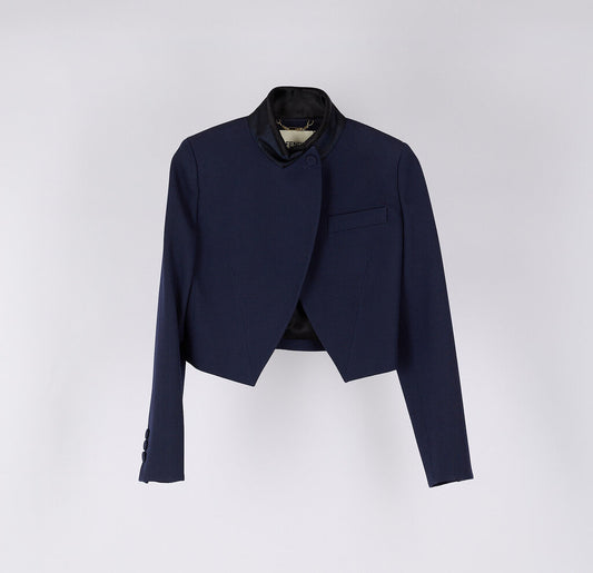 Fendi Navy Black Trim Bolero Jacket