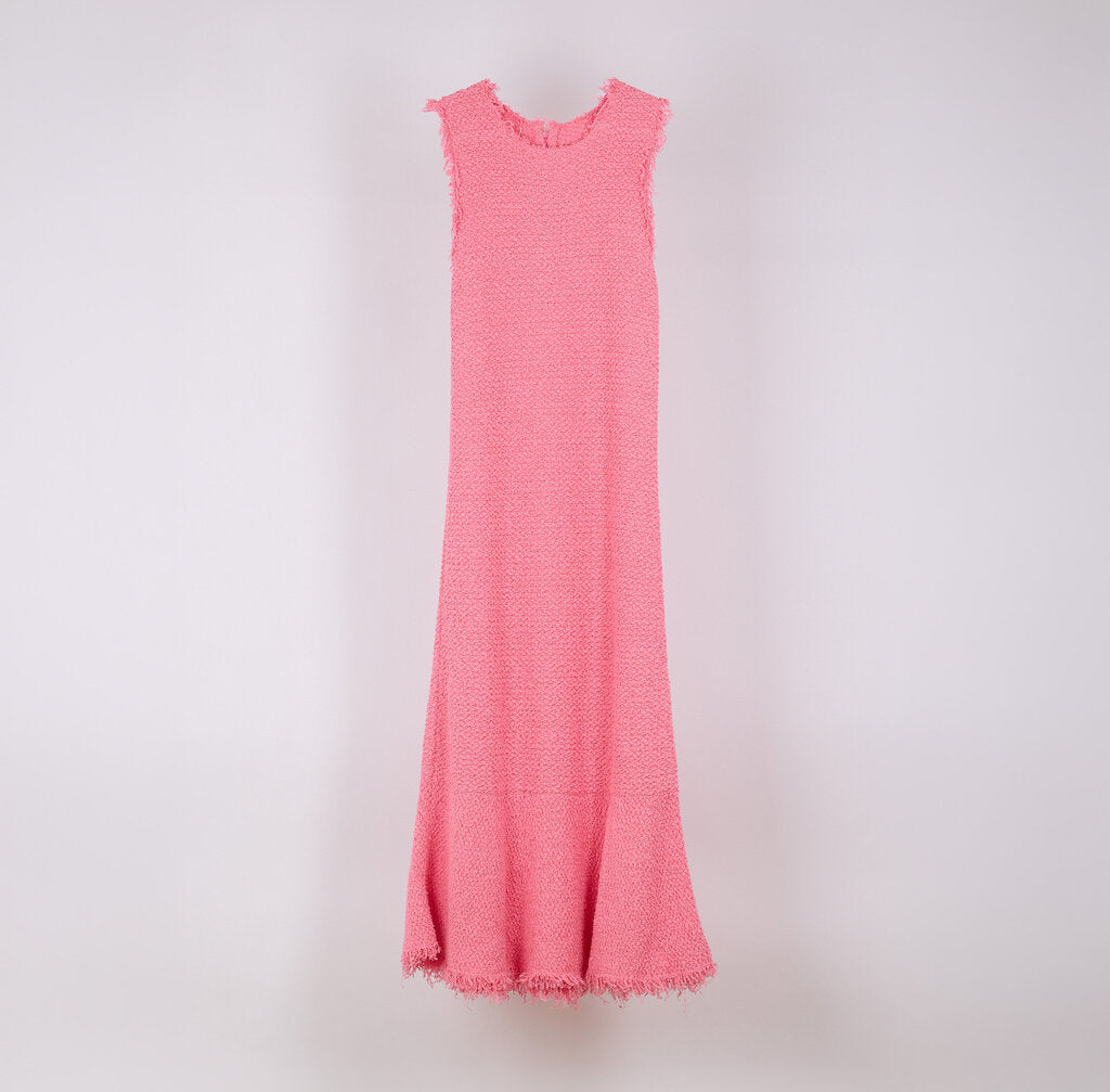 Jil Sander Boucle Knit Electric Pink Dress