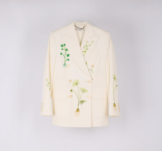 Stella McCartney 2025 Oversized Floral Embroidered Blazer
