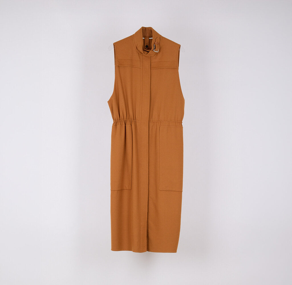 Hermes Cashmere Camel Long Sleevless Coat