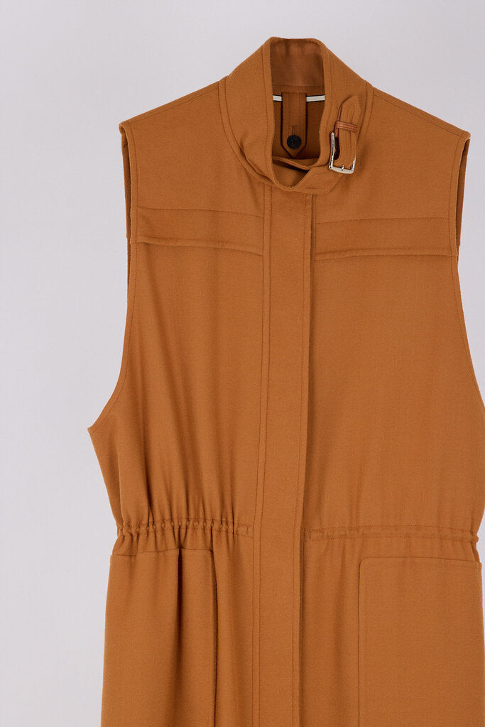 Hermes Cashmere Camel Long Sleevless Coat