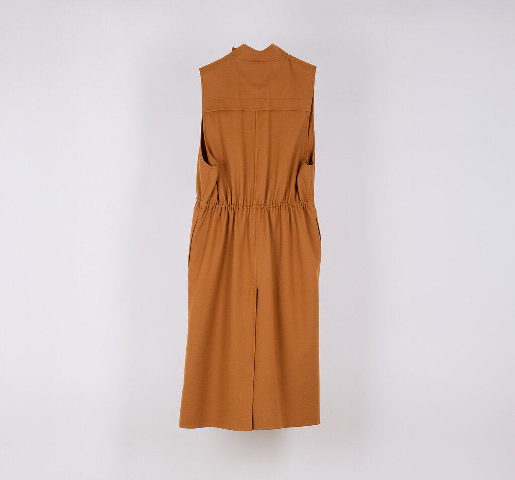 Hermes Cashmere Camel Long Sleevless Coat