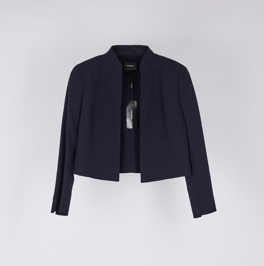 Akris Navy Wool Open Jacket