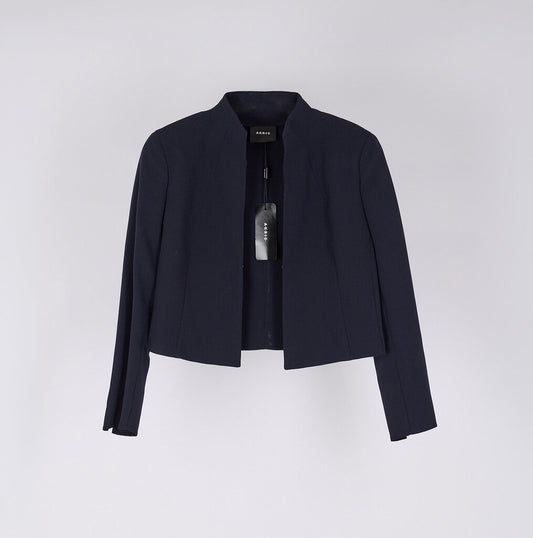 Akris Navy Wool Open Jacket