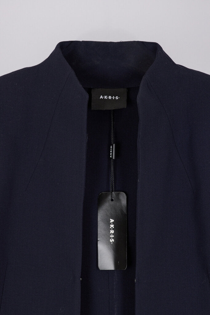 Akris Navy Wool Open Jacket