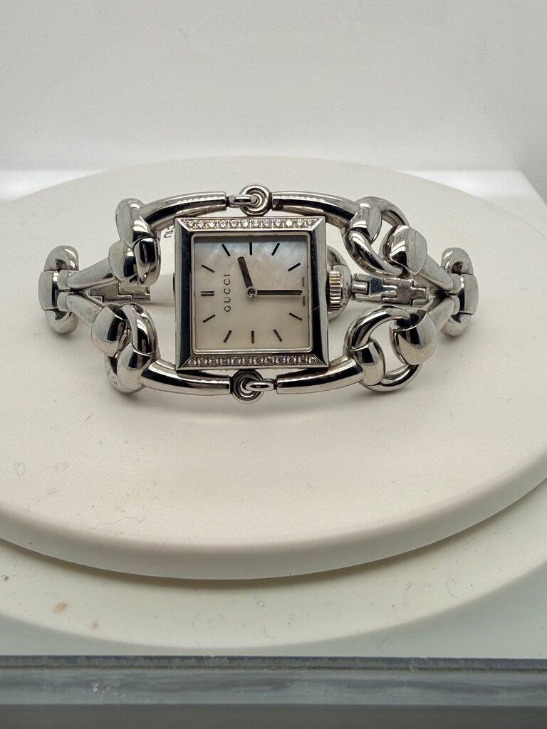 Silver Shell Dial Quartz Ladies Watch