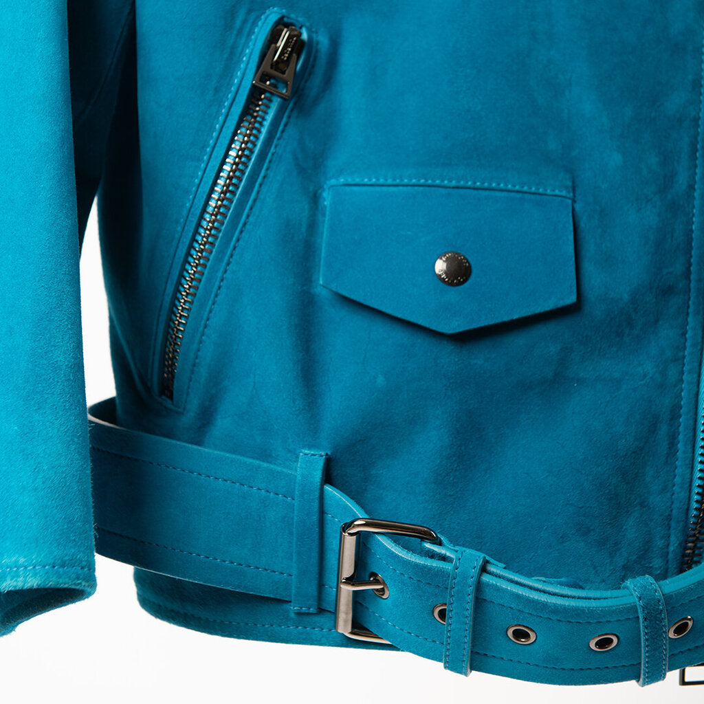 Tom Ford Sapphire Blue Suede Biker Jacket
