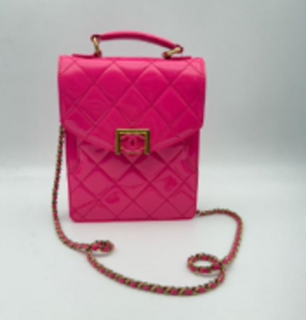 Hot Pink Rectangle Top Handle w/Strap