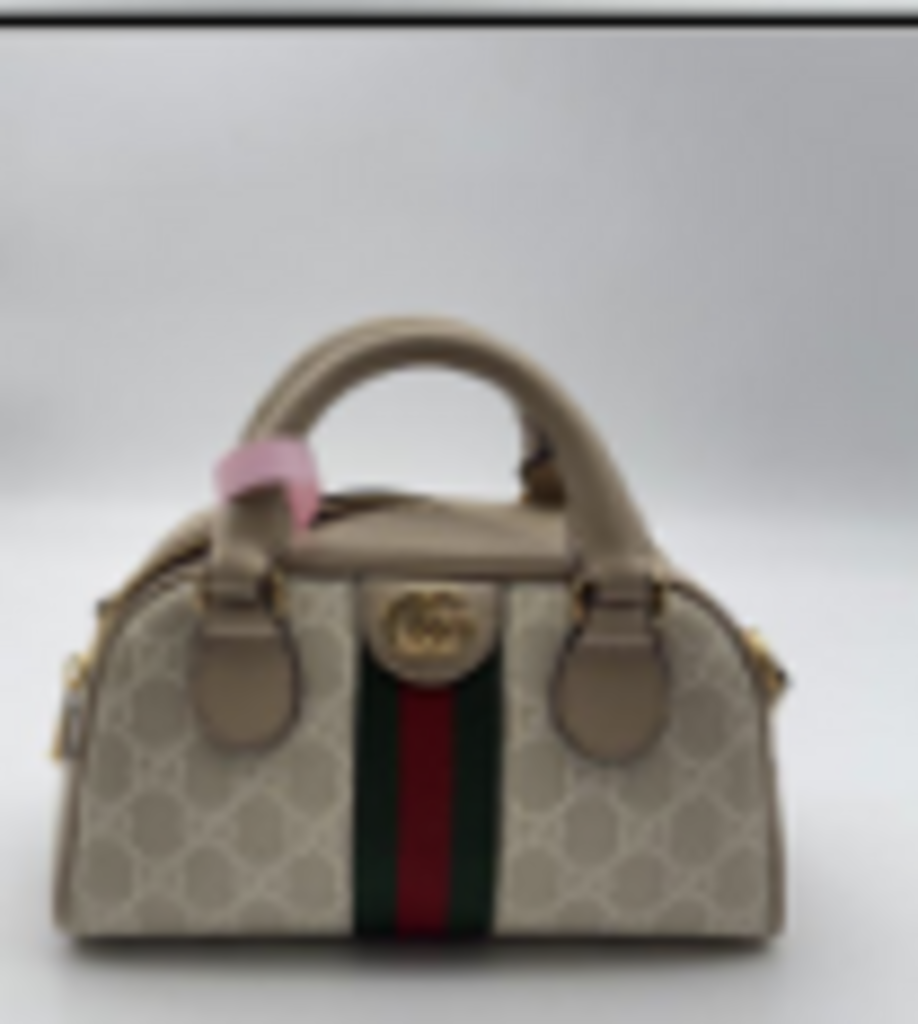 Gucci Beige Monogram Ophidia Small Boston Bag with Strap
